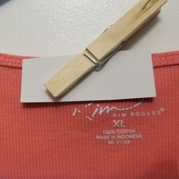 salmon Kim Rogers cotton XL tank top, with name written on - Picture 3 of 3